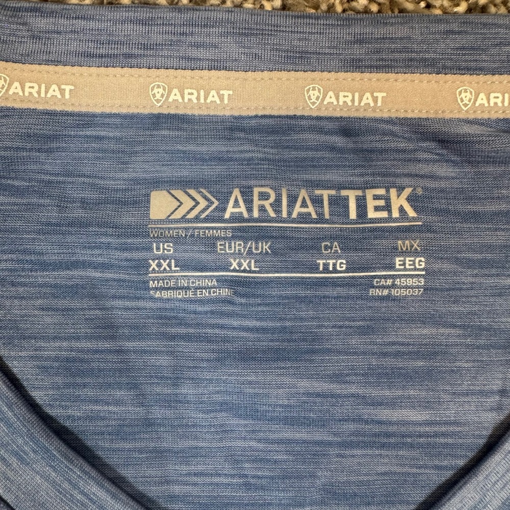 Ariat Tek Women Laguna Sleeveless Tank Coastal Fjord Blue Heather XXL NWT - Picture 3 of 10